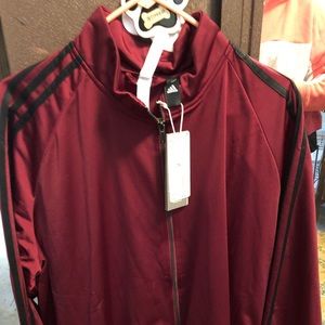 Maroon Adidas track jacket
